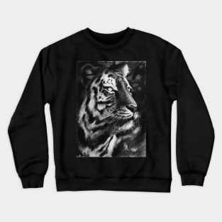 Tiger - charcoal drawing Crewneck Sweatshirt